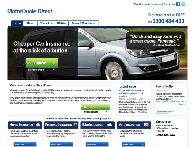 Motor Quote Direct - Website Design